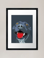 Panting Dog Staffy Blue