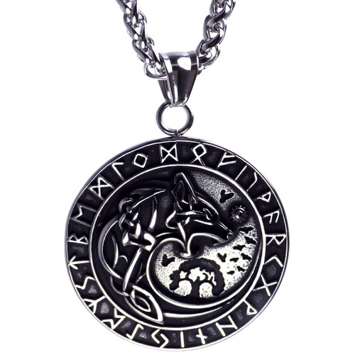 Norse fenrir necklace silver - norse,