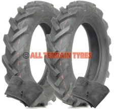 4.00-12 Tractive Tractor Howard Gem Chevron Rotovator PAIR TYRES & TUBES 400-12 