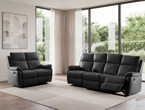 Black italian leather seater - 4,