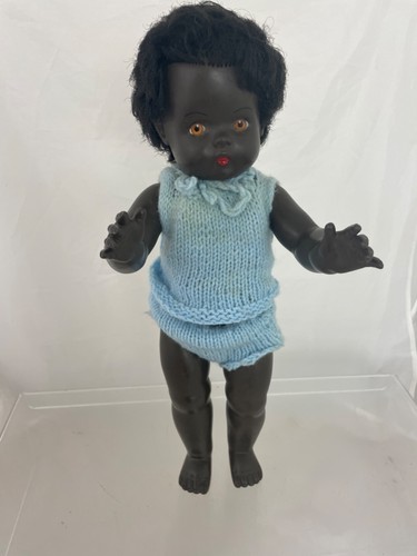 Vintage jointed black baby - vintage,