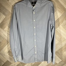 Men’s Hackett Blue Checked Long Sleeved Slim Fit Shirt Size Large