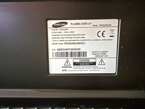 Samsung ps43d450 series - 4,