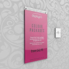 Wall Poster Displays Menu Holder Leaflet Shop Sign Clear Acrylic & PVC