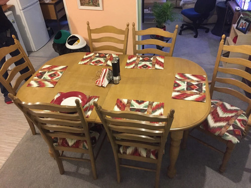 Oak dining table with 6 - dining,