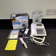 Geemarc Senior telephone Amplified Big Keys and SOS Bracelet CL9001, White 4G 