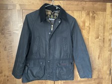 Kids Barbour Classic Bedale Wax Jacket, navy, size L 10-11 Years