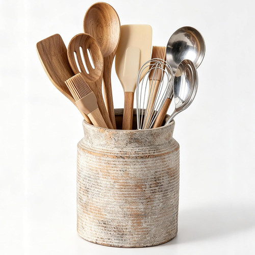 Rustic utensil holder for - rustic,
