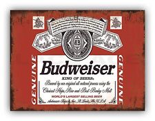 Budweiser Style Metal Beer Sign Garden Bar Kitchen Man Cave Fridge