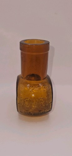Vintage amber glass 2oz bovril - glass,