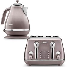 De’Longhi Icona 1.7 L Kettle & 4 Slice Toaster Set Fast Boil & Toast– Violet