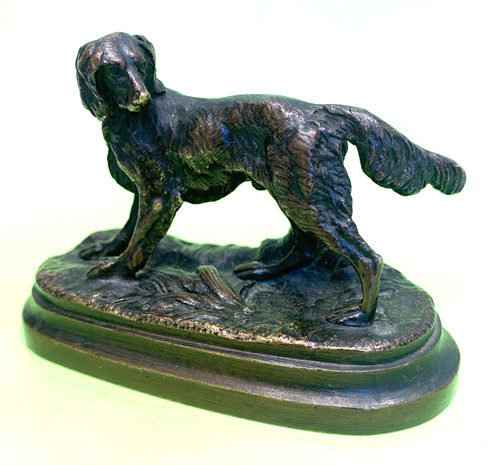 Antique bronze red setter dog - red,