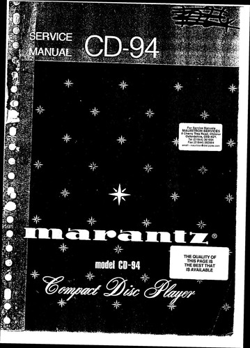 Service manual for - , marantz