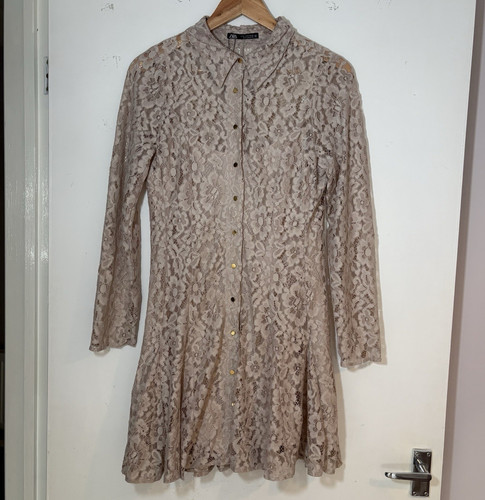 Zara beige floral - beige, lace