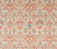 COLEFAX AND FOWLER CURTAIN FABRIC DESIGN Brunello 2.4 METRES RED/GREEN LINEN BLD