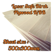 Versatile Laser Birch Plywood Sheet 500x300mm - 3mm, 4mm or 5mm - Craft
