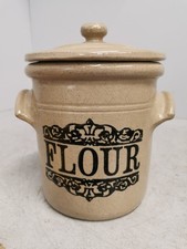 Large Moira Stoneware Lidded Flour Crock