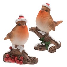 Christmas robins figurine - christmas,