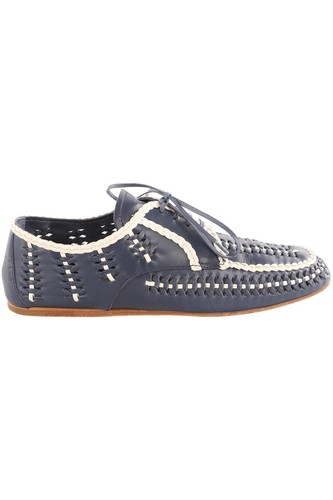 Prada blue leather boating - blue,