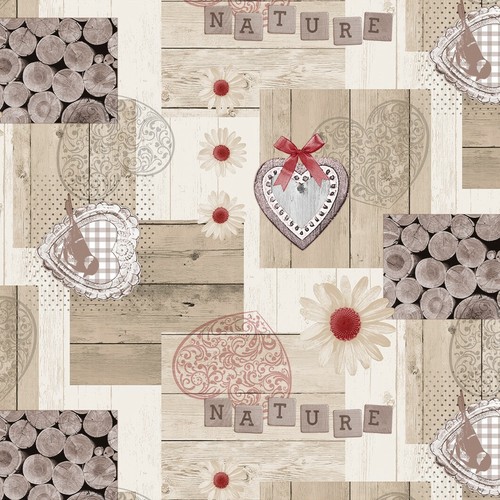 Beige love nature pvc vinyl - pvc,