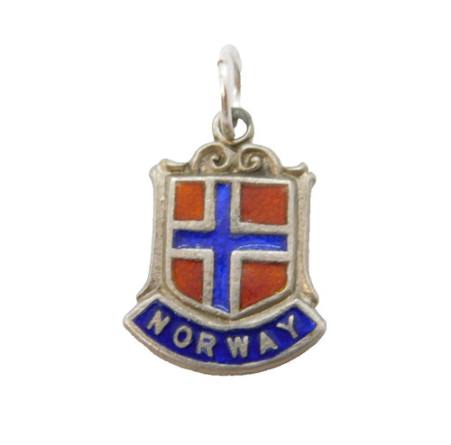 Sterling silver enamel norway - silver,