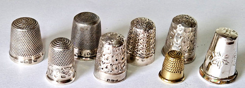 Lot antique silver thimbles - lot,