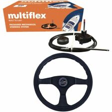 8ft Multiflex Boat Steering Kit Includes Helm, Bezel, Cable and Wheel upto 55hp