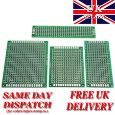 Double Sided Prototype PCB Printed Circuit Board FR-4 2.54mm - UK Stock