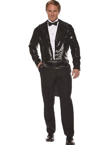 Men black sequin gentleman - men's,