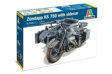 ✅ITALERI 7406 - Scala 1 : 9 ZUNDAPP KS 750 with Sidecar