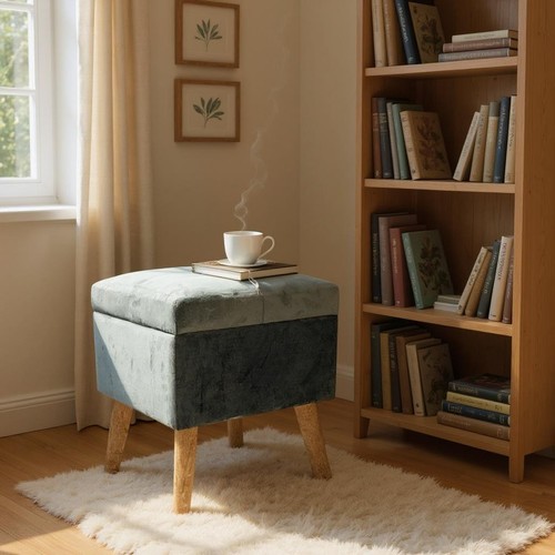 Modern square grey ottoman - modern,