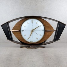 Vintage Metamec Mid Century Electric Mantel Clock Eye Shape Retro READ