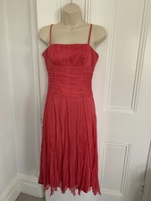 Coast dusky pink silk chiffon floaty layered  crinkle dress. Uk 8