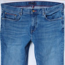 Mens Tommy Hilfiger DENTON Regular Straight Leg Elastane Blue Jeans W38 L34