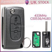 3 Button Flip Key Fob For Peugeot Partner Citroen Berlingo Dispatch C2 C3 433MHz