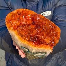 4.1LB  Natural citrine geode quartz cluster crystal Cathedrals specimen Healing