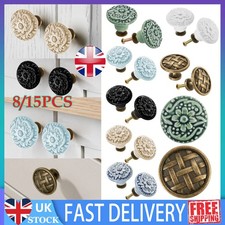 8/15PCS Vintage Door Knobs Ceramic Flower Cupboard Cabinet Drawer Pull Handle UK