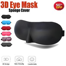 3D Sleep Mask Soft Padded Sleeping Eye Mask Blackout Eye Cover Travel Blindfold