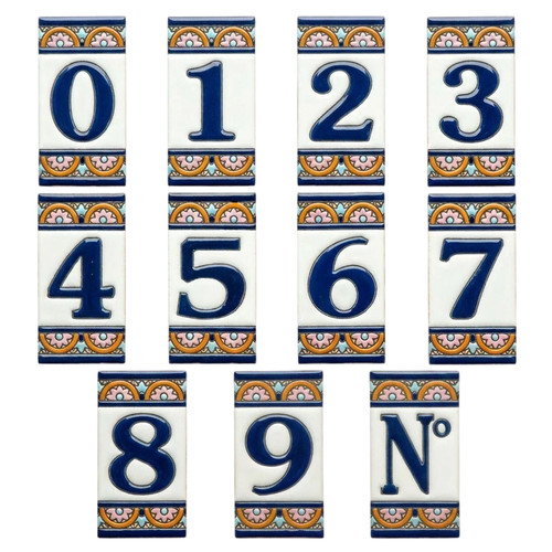 Acco azul ceramic house number - house,