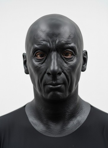Black silicone male mask - black,