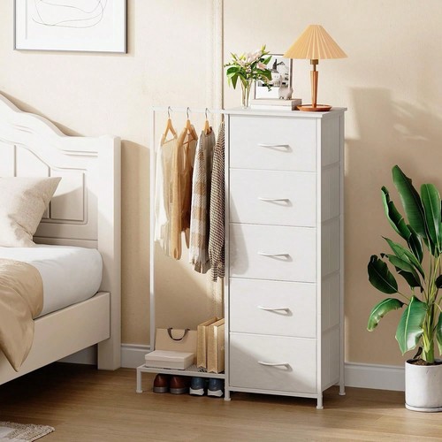 White tall chest drawers - of,