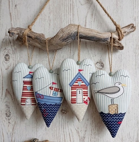Nautical hanging heart - nautical,