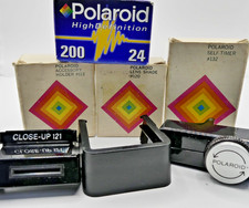 POLAROID SX-70 LAND CAMERA ACCESSORY KIT #113 120 132 & OUT OF DATE FILM 2141