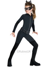 Childrens Catwoman Girls Kids Fancy Dress Costume Black Eyemask & Headpiece