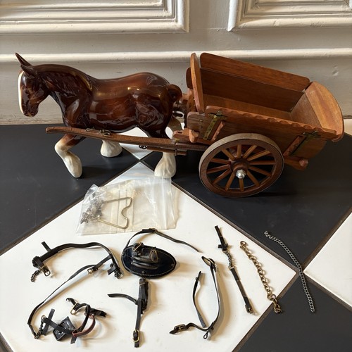 Vintage ceramic shire horse - vintage, &