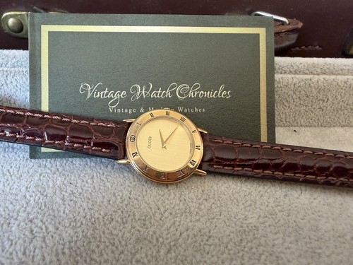 Gucci 3000l gold tone quartz - gucci,