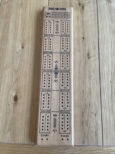 Vintage wooden cribbage board - wooden,
