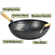 Carbon Steel Wok With Wooden