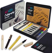 Artworx Calligraphy Pen Set - with Guide Book and Practice Paper - Caligraphy 