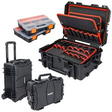 HMF Tool Box Empty Plastic or Large Tool Trolley with Wheels